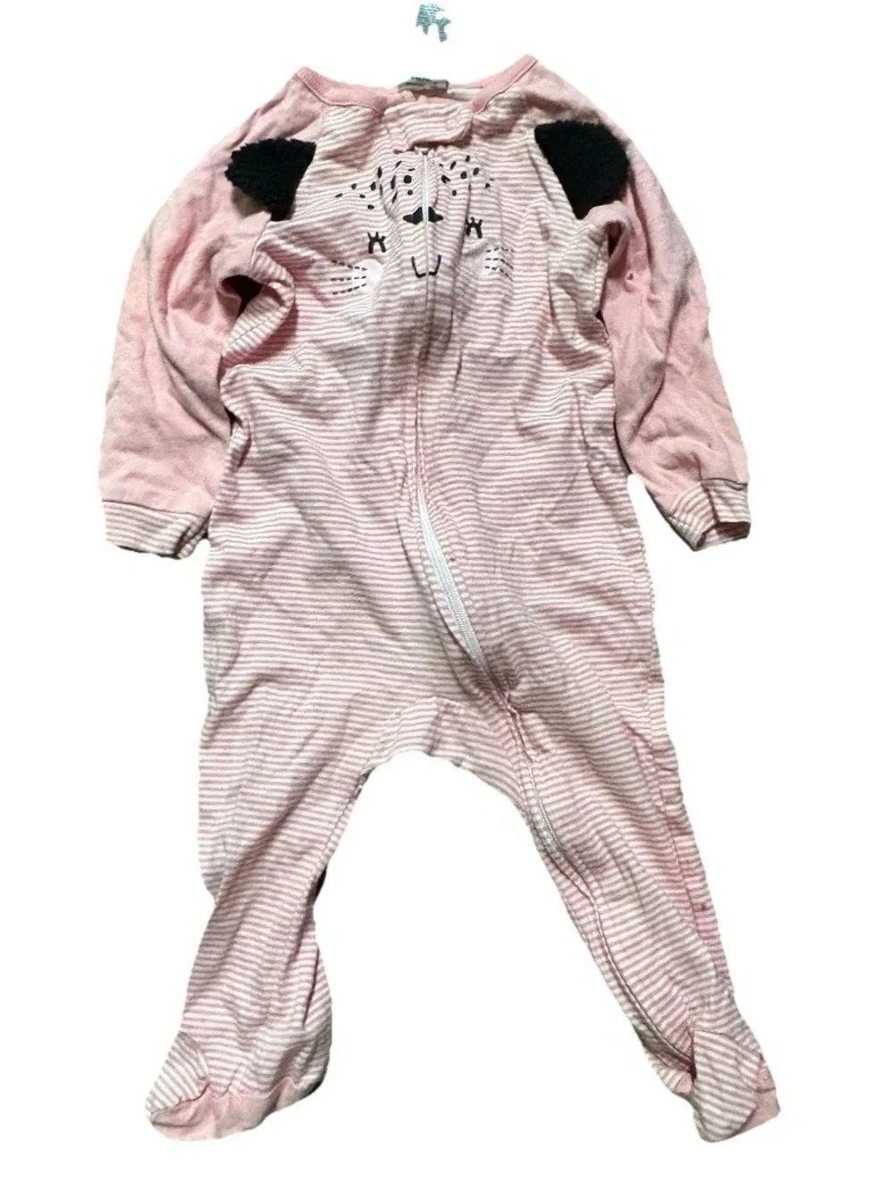 Baby Girl Footie Pajamas Little Sister Pink Bunny Size 6-9 Months